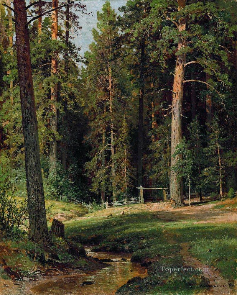 森の端 1884 古典的な風景 イワン・イワノビッチの木々油絵